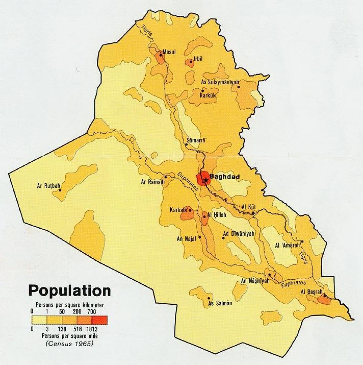 Kat jeyografik nan Irak popilasyon