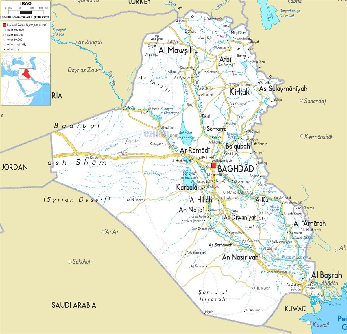 Kat jeyografik nan Irak bò larivyè lefrat